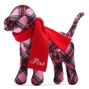 VS PINK Limited Edition Holiday Pink Plaid Mini Dog Collectible
